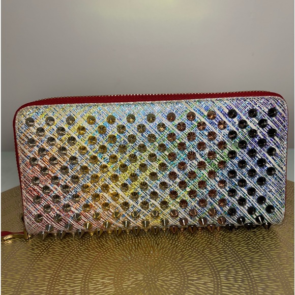 Christian Louboutin Panettone Unicorn Rainbow Suede Long Wallet - Picture 2 of 9